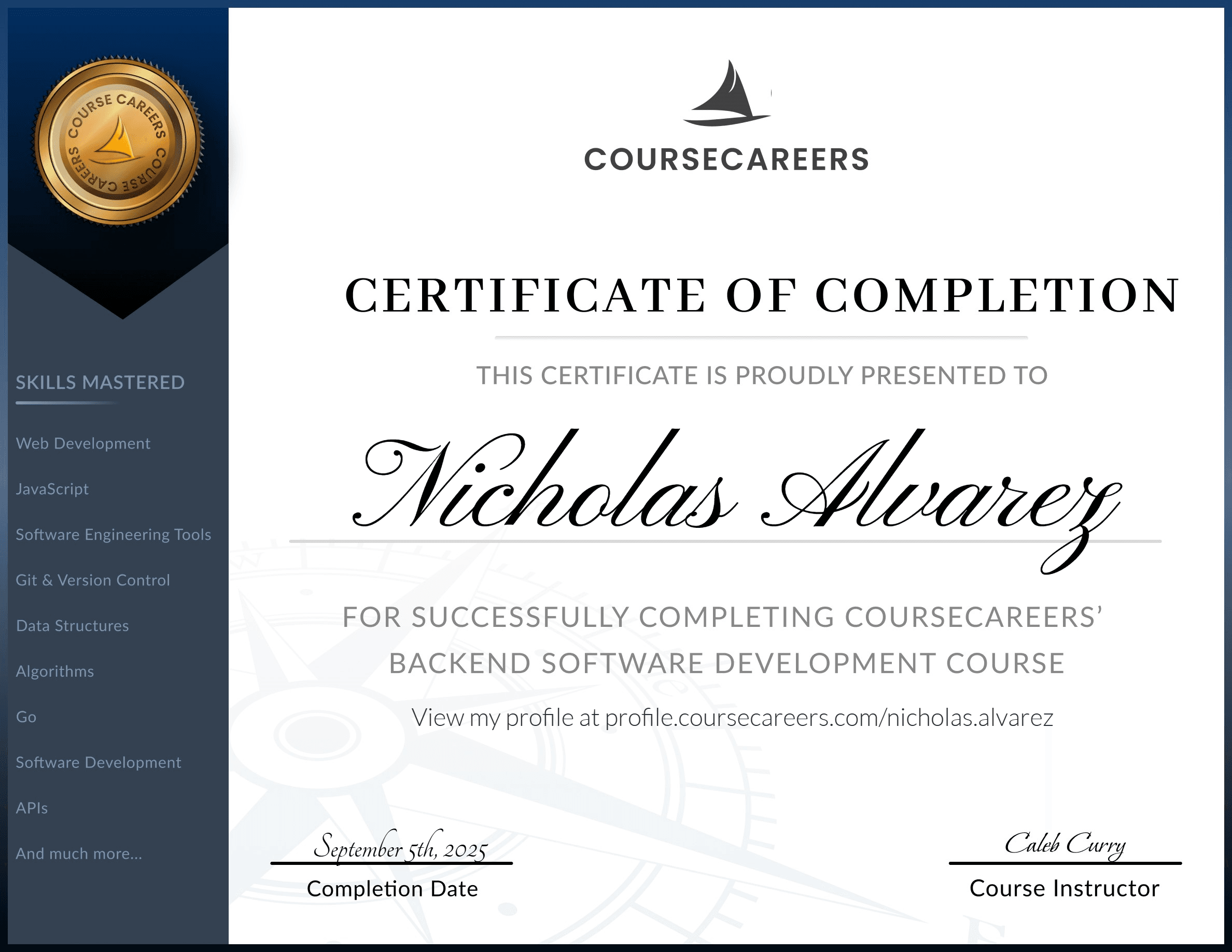 Course Careers Backend Software Development Certification